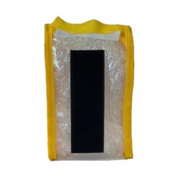 Pochette transparente 13 x 20 x 8 cm, jaune