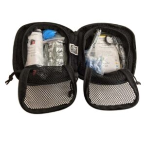 Kit Secours Police 20x16x8cm noir avec ciseaux 19 cm