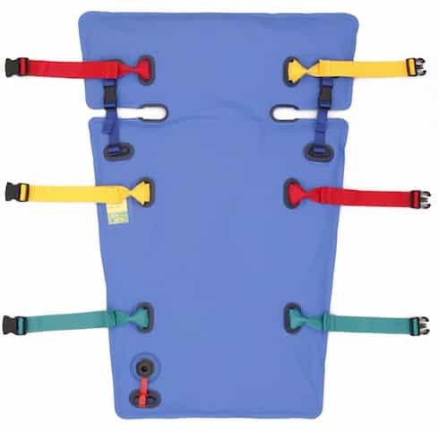 Matelas coquille pédiatrique Norme 10G, immobilisateur à dépression (MID) à billes compartimentées avec découpes latérales