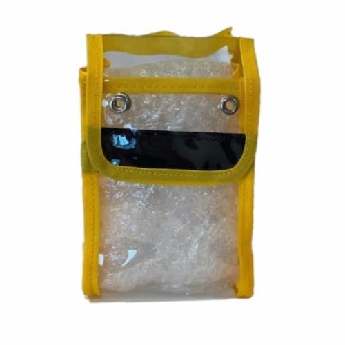 Pochette transparente 13 x 20 x 8 cm, jaune